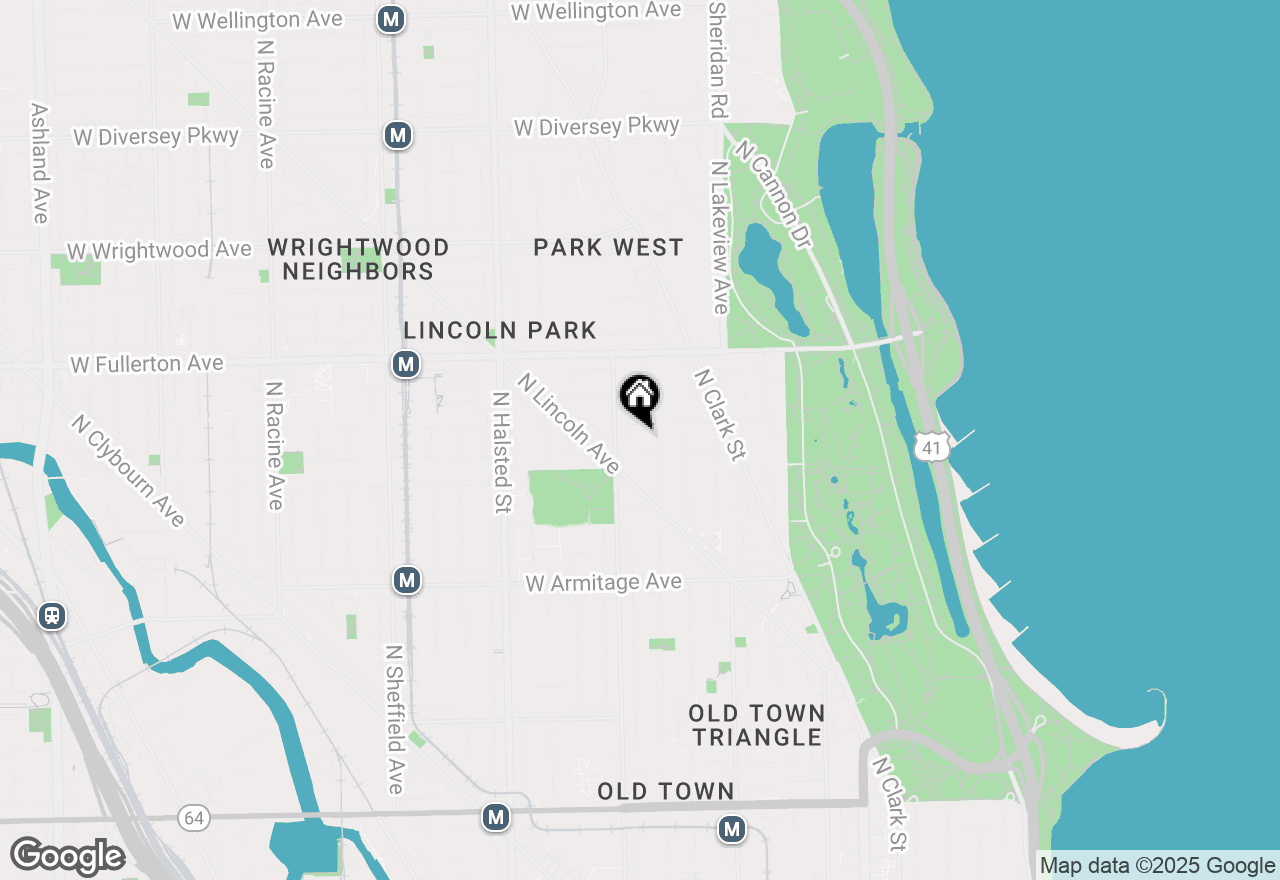 Map of 539 W Grant Place, Chicago, IL 60614