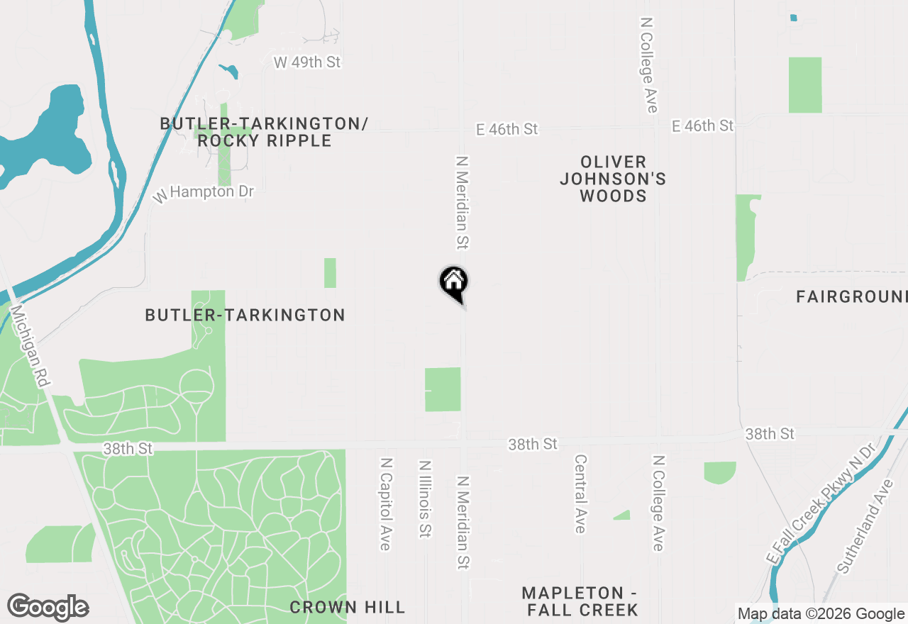 Map of 4136 N Meridian Street, Indianapolis, IN 46208