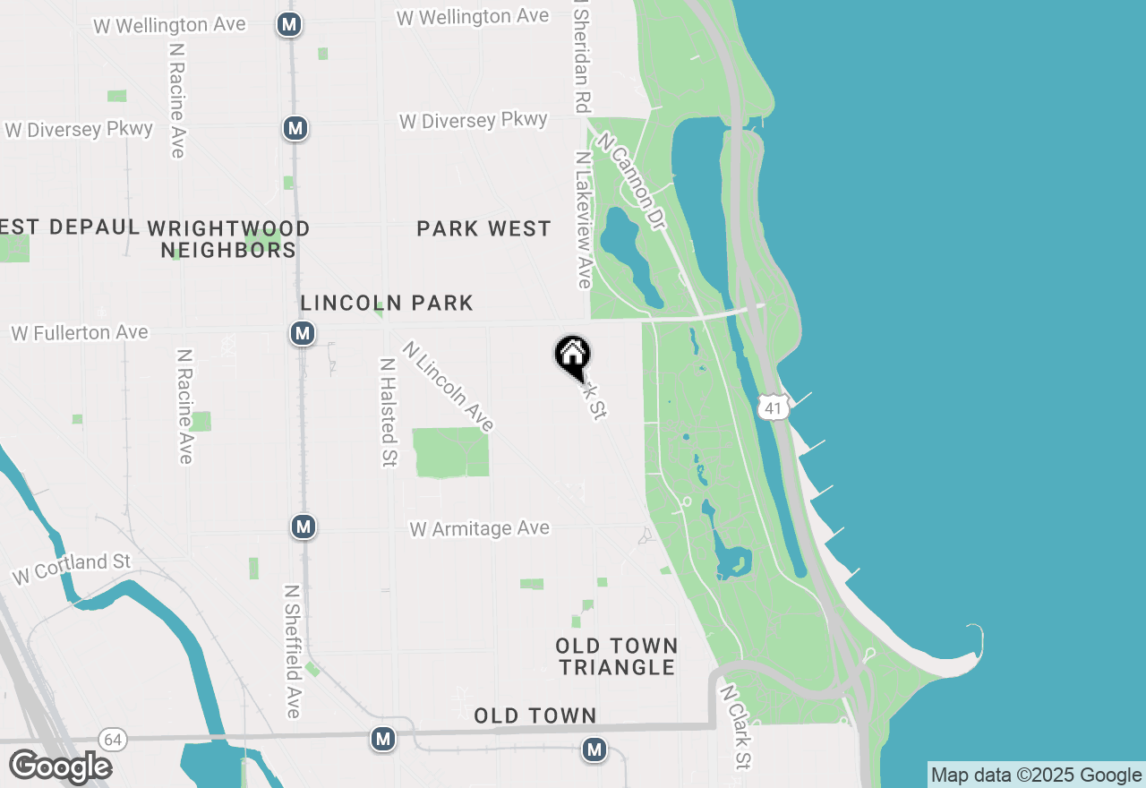 Map of 416 W Grant Place #I, Chicago, IL 60614