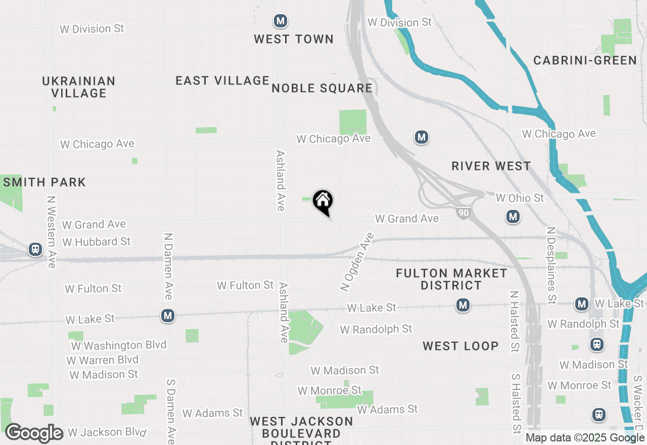 Map of 1437 W Grand Avenue #1S, Chicago, IL 60642