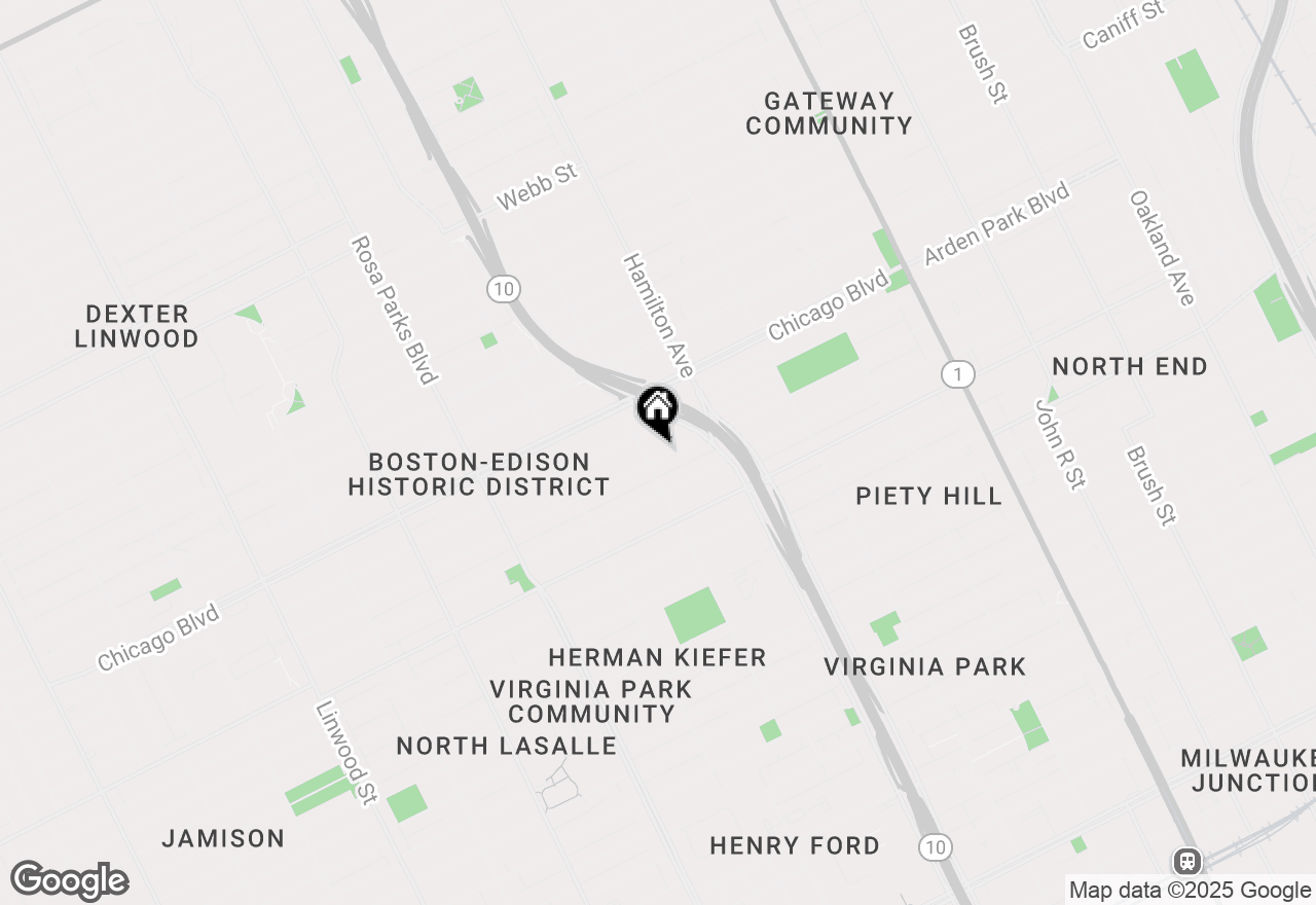 Map of 1246 Edison Street, Detroit, MI 48202