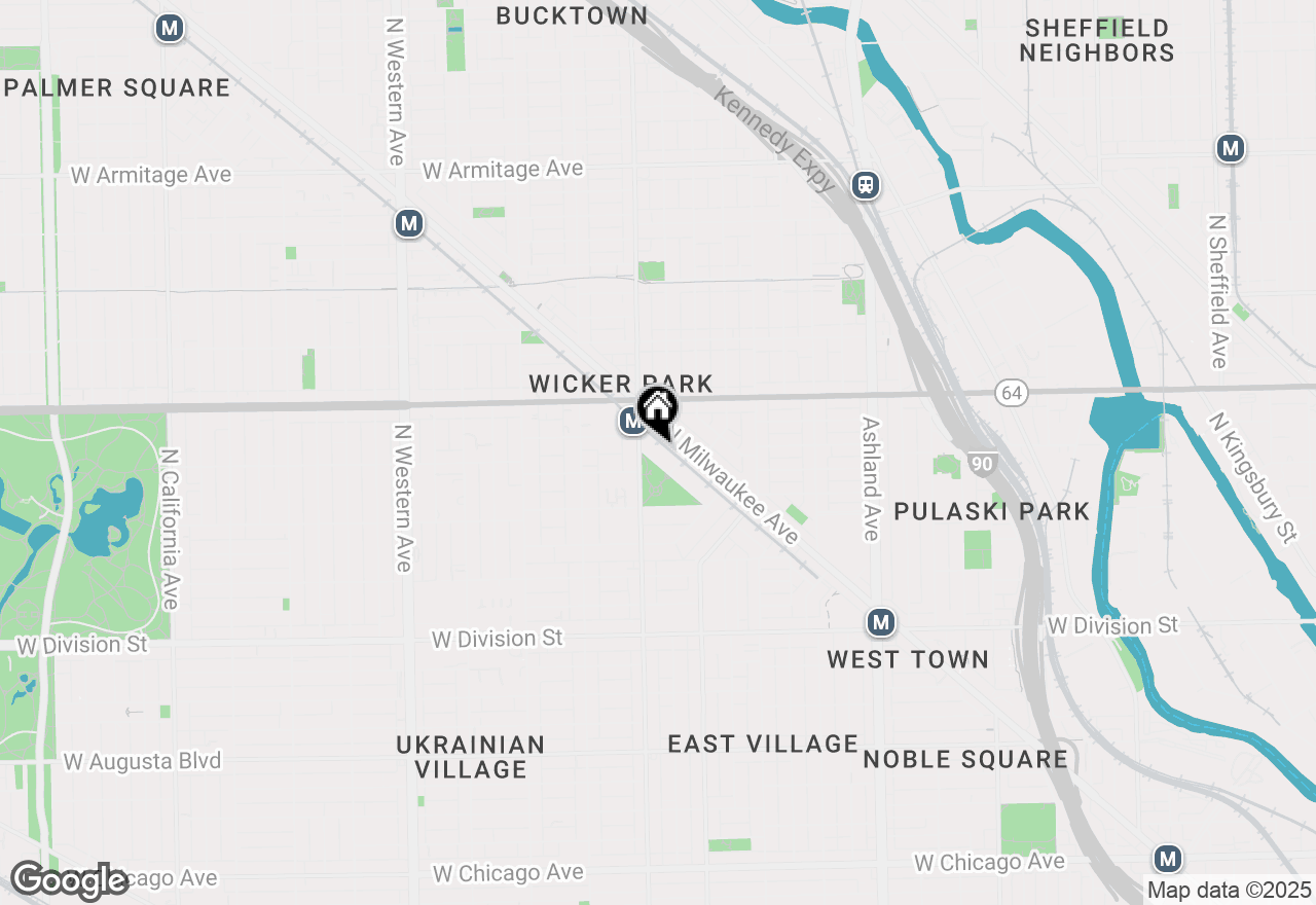 Map of 1525 N Wicker Park Avenue #1, Chicago, IL 60622