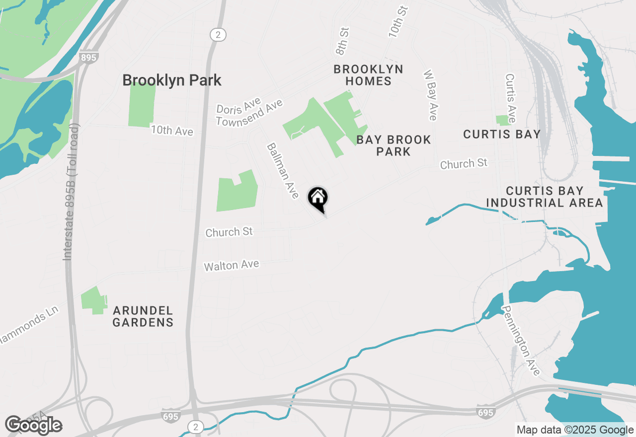 Map of 500 Church Street, Baltimore, MD 21225