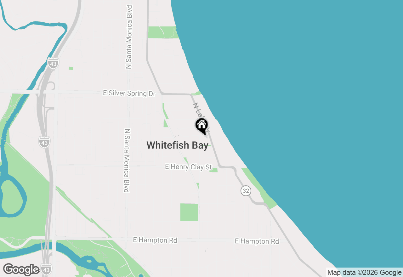 Map of 1101 E Circle Dr, Whitefish Bay, WI 53217