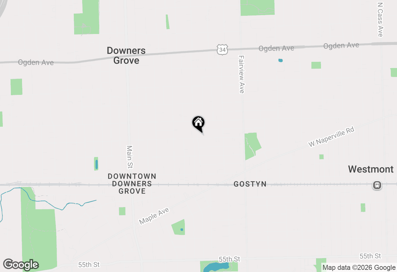 Map of 624 Prairie Avenue, Downers Grove, IL 60515