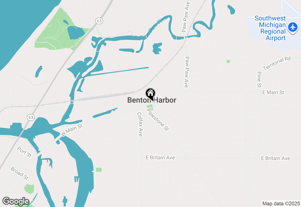 Map of 165 E Main Street, Benton Harbor, MI 49022