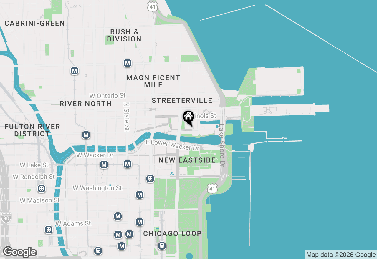 Map of 340 E North Water Street #4800, Chicago, IL 60611