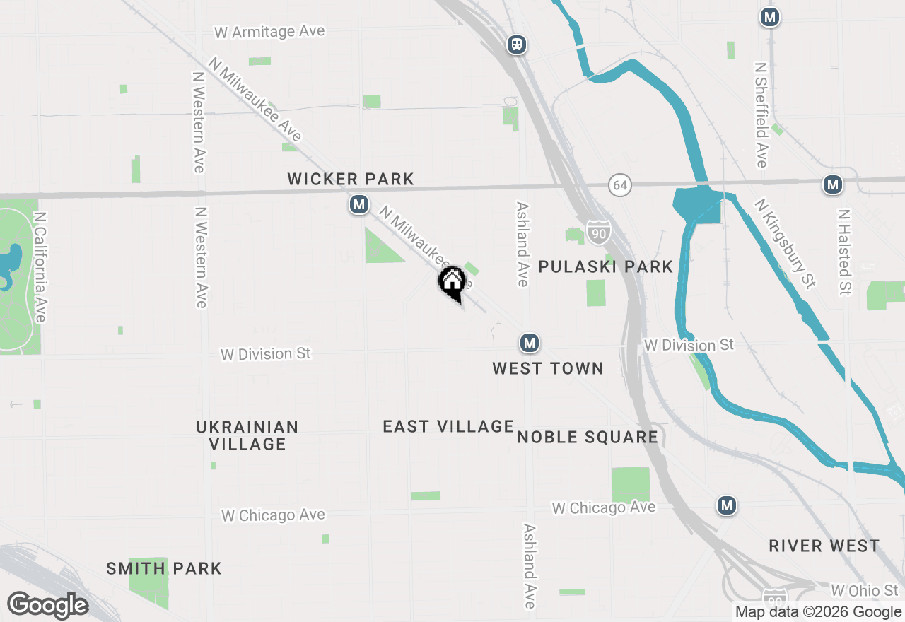 Map of 1259 N Wood Street #106, Chicago, IL 60622