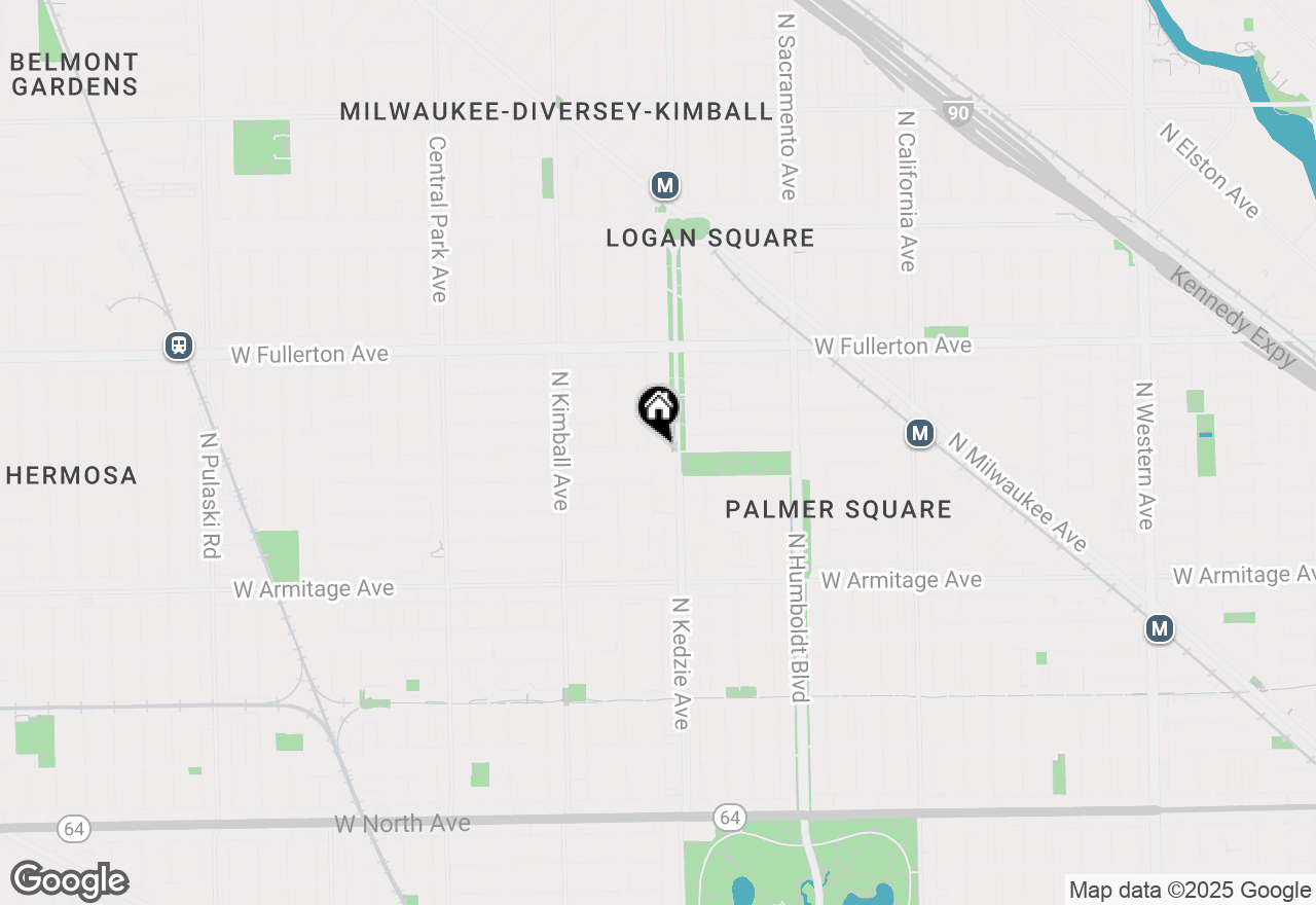 Map of 2206 N Kedzie Boulevard #2, Chicago, IL 60647