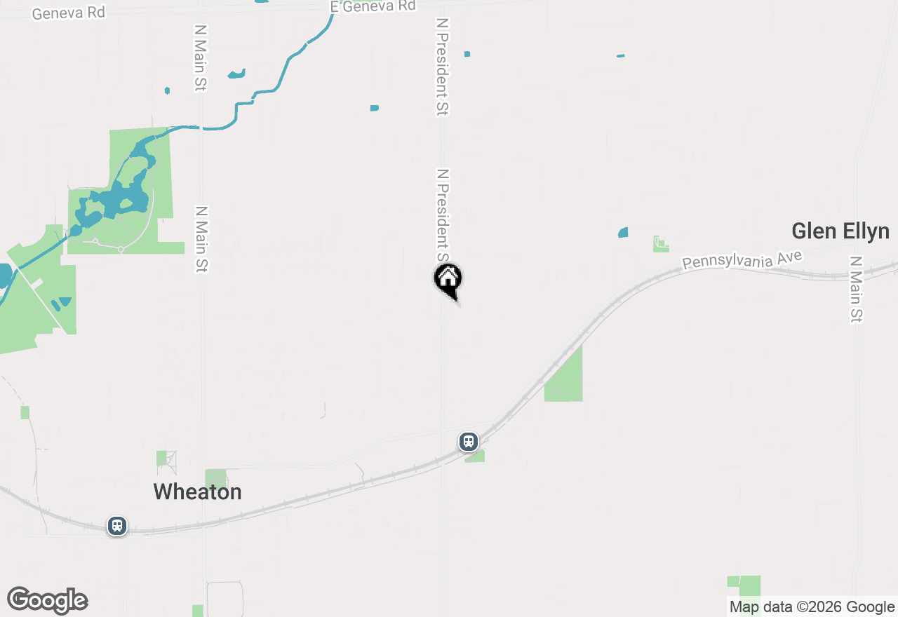 Map of 919 N President Street, Wheaton, IL 60187