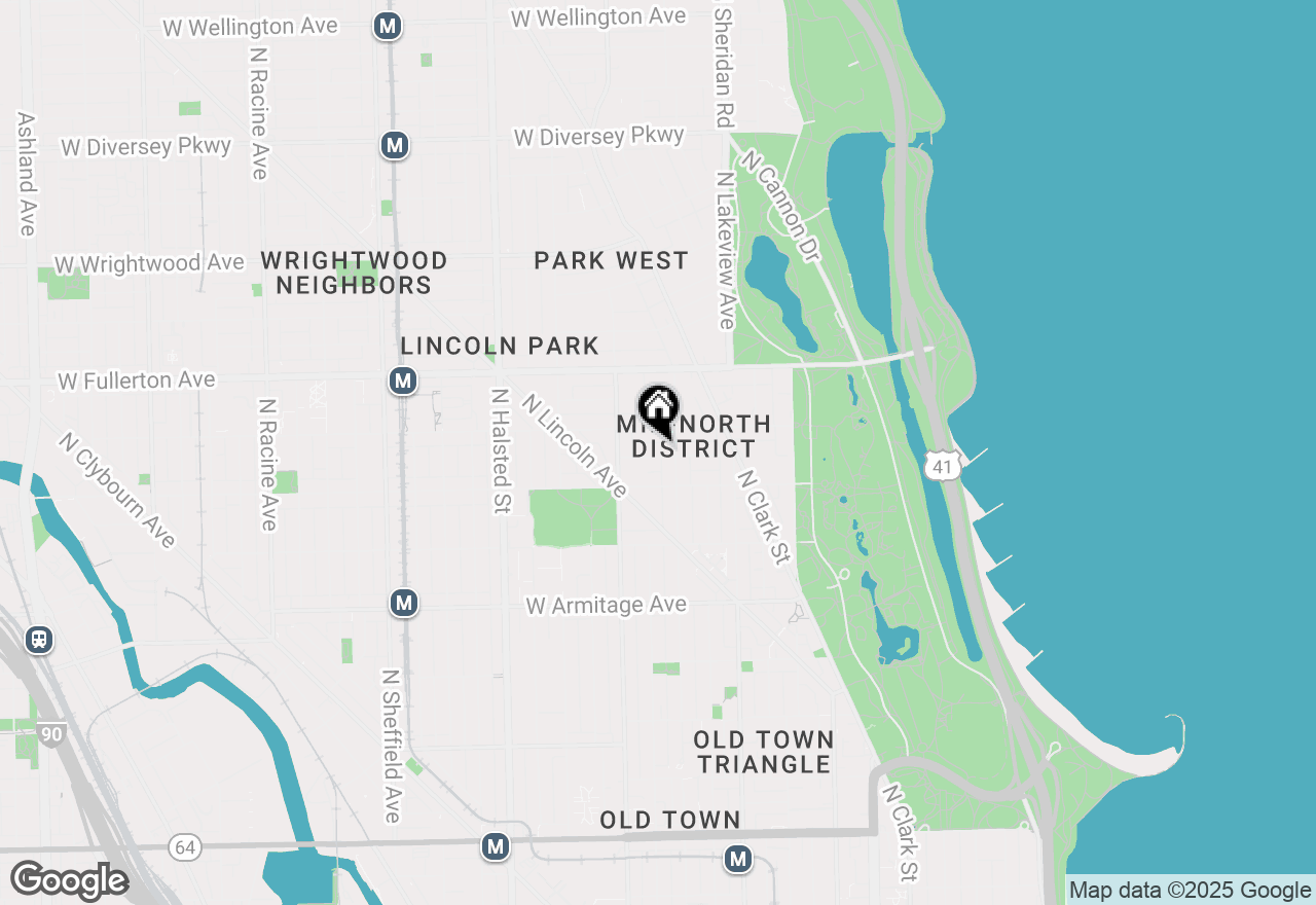 Map of 514 W Grant Place, Chicago, IL 60614