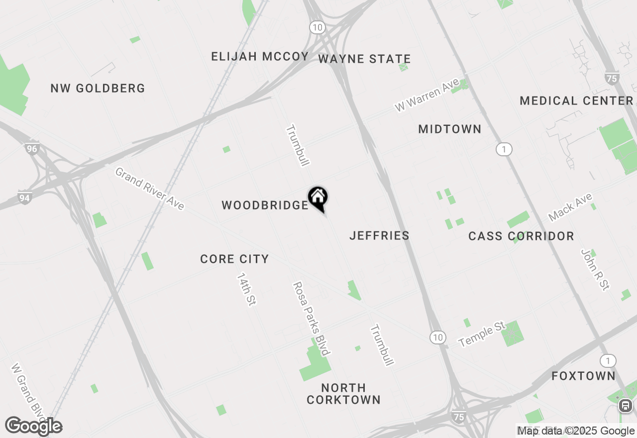 Map of 1535 W Canfield Street #5, Detroit, MI 48208