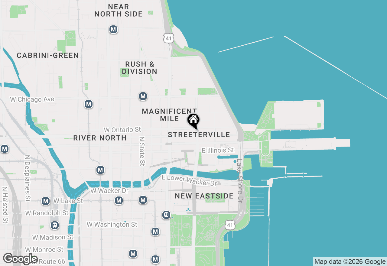 Map of 600 N Fairbanks Court #3304, Chicago, IL 60611