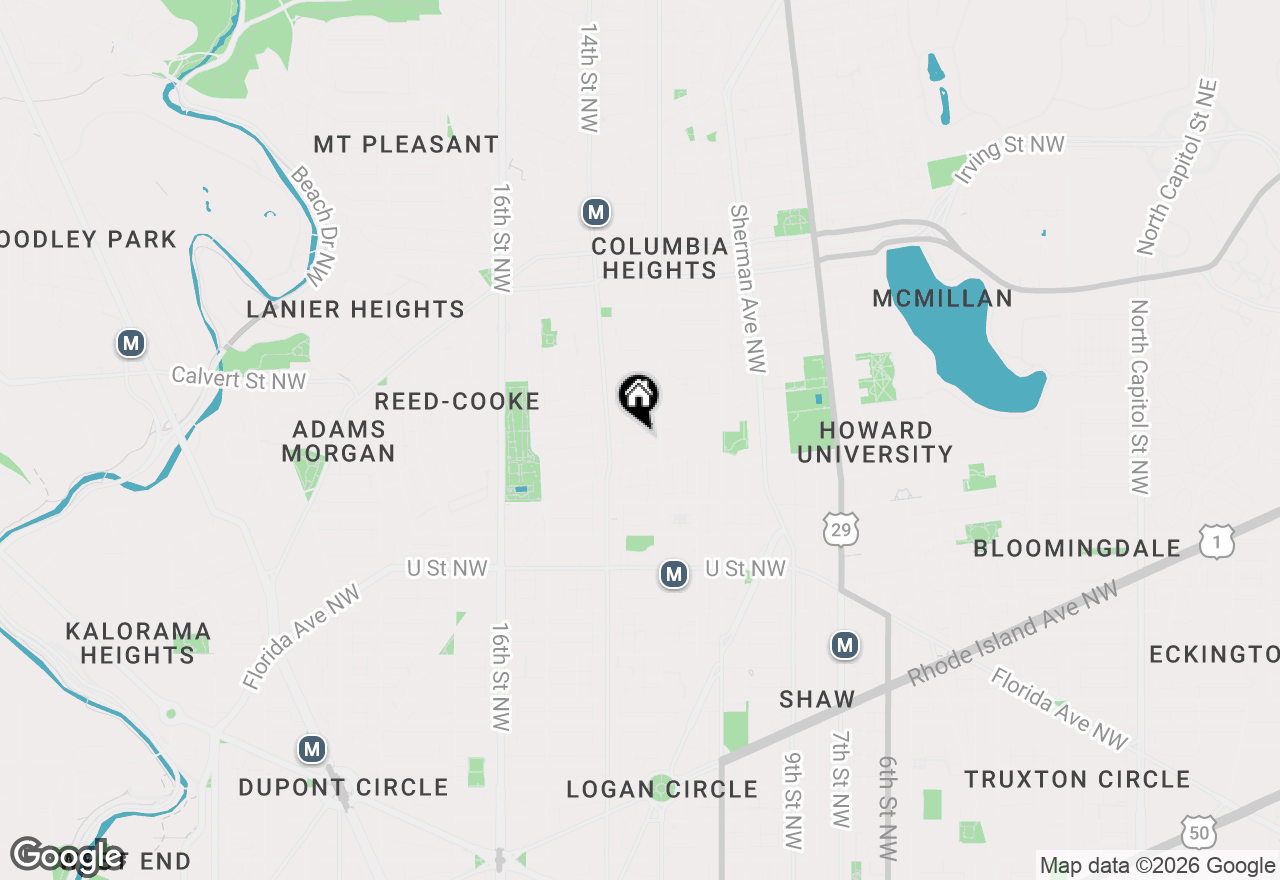 Map of 1309 Belmont Street Nw, Washington, DC 20009