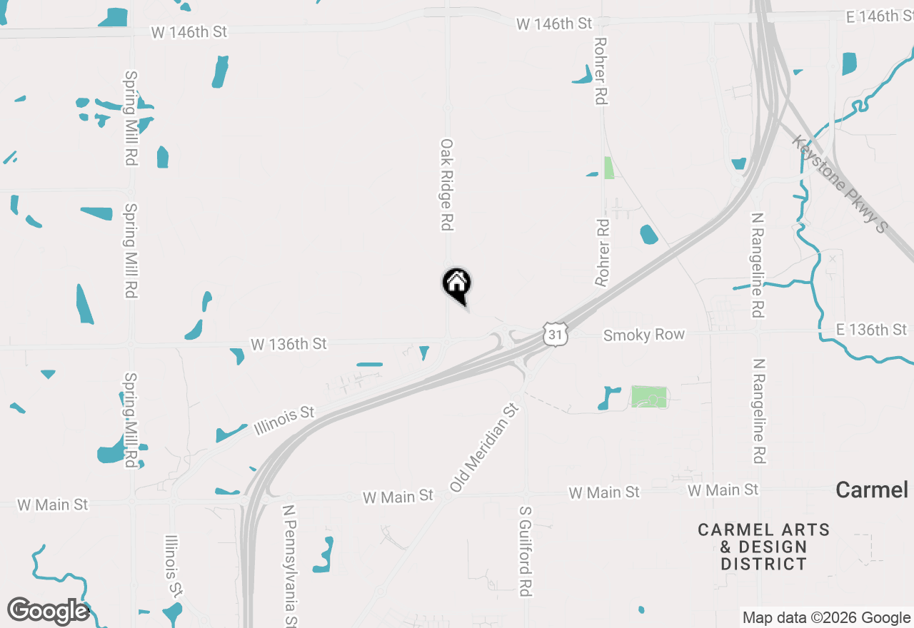 Map of 13687 Oak Ridge Road, Carmel, IN 46032