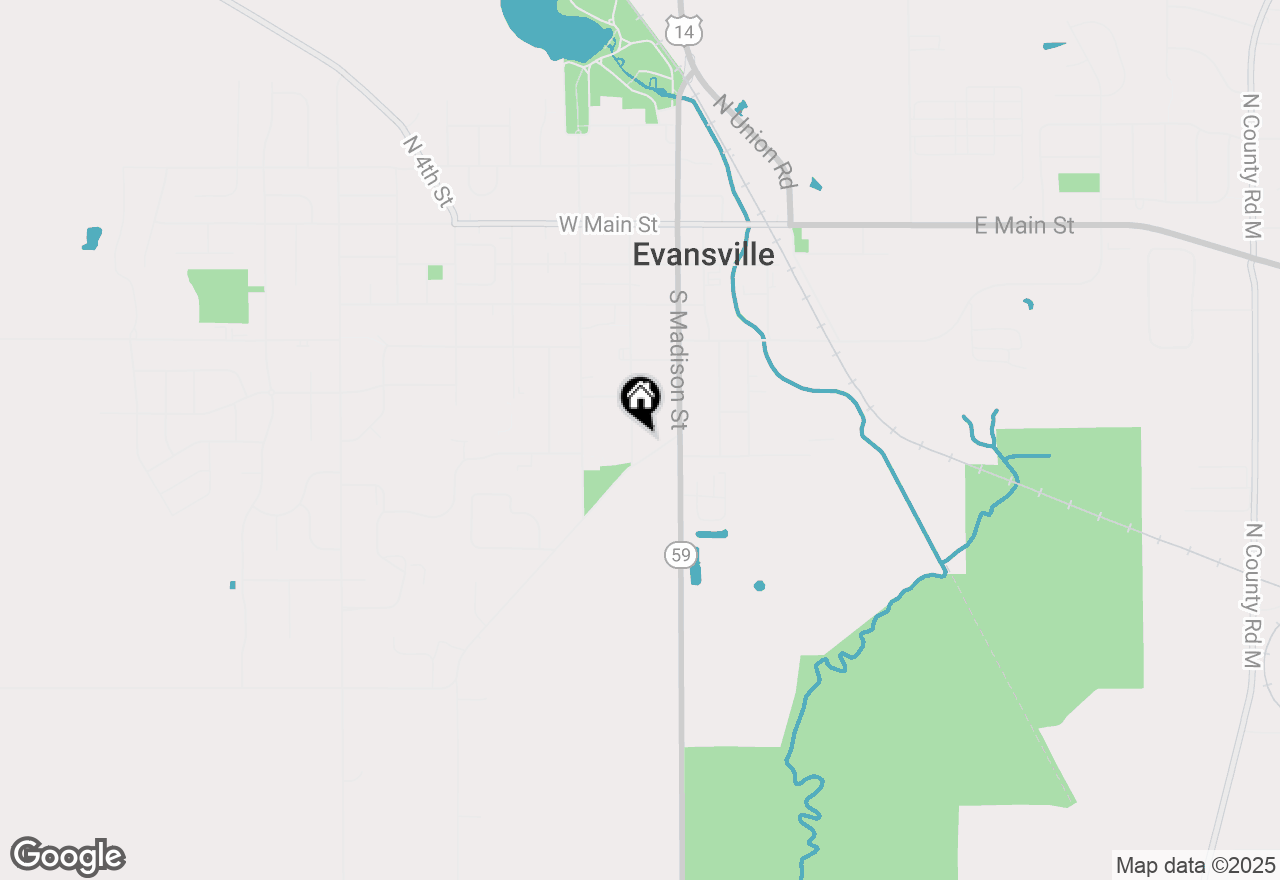 Map of 444 S 1st Street, Evansville, WI 53536
