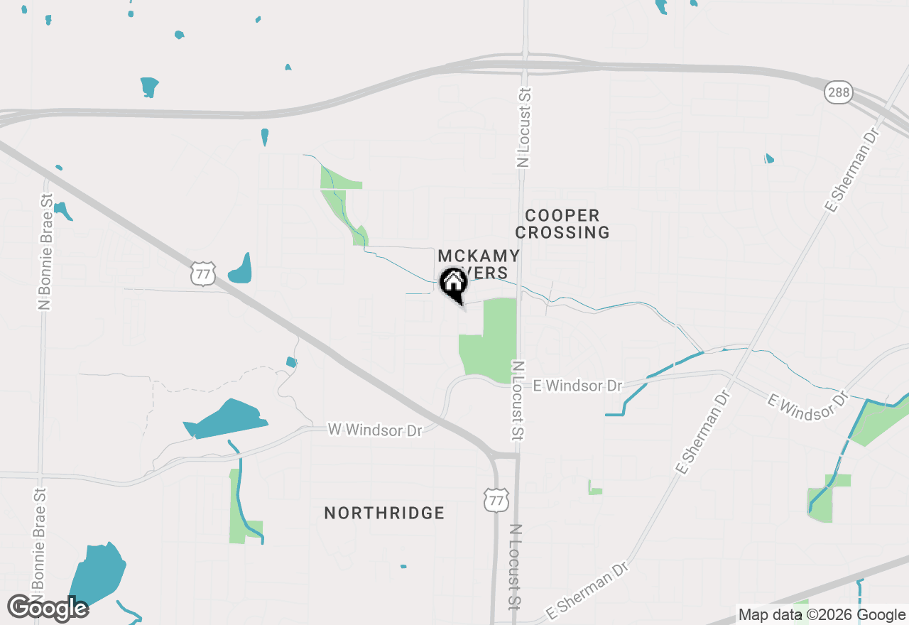 Map of 3321 Evers Parkway, Denton, TX 76207