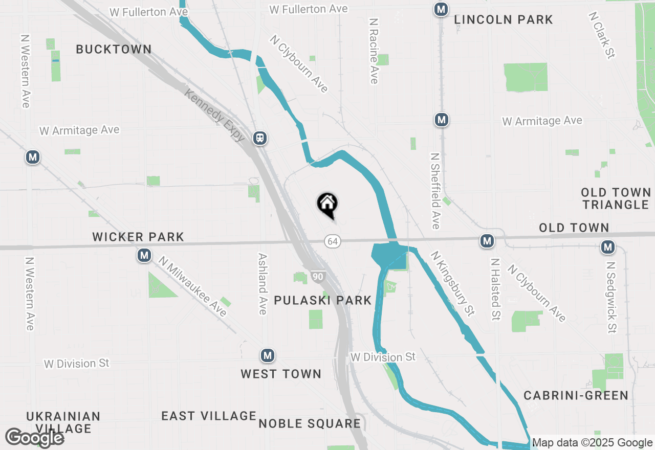 Map of 1355 W Concord Place, Chicago, IL 60642
