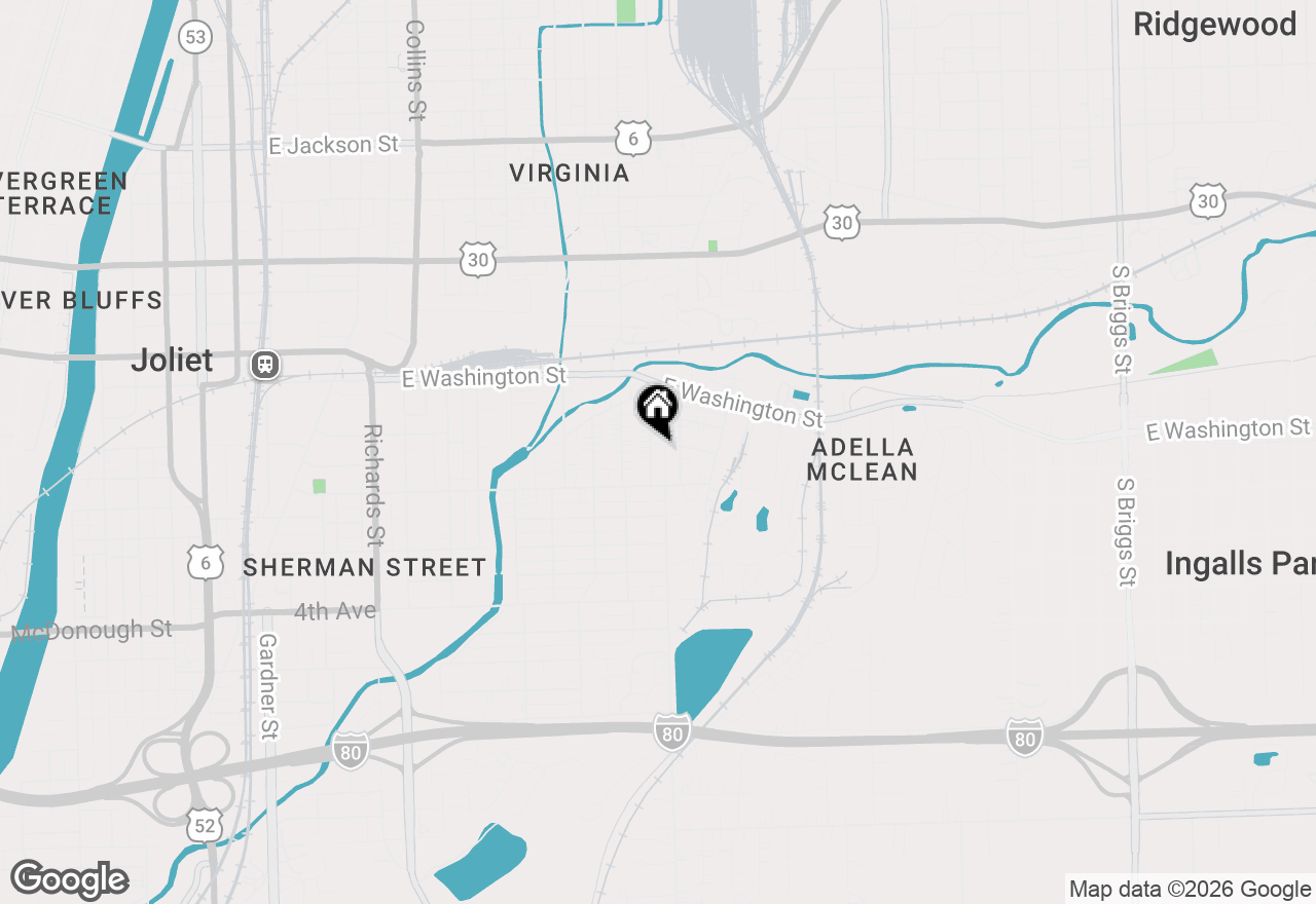 Map of 132 Akin Avenue, Joliet, IL 60433