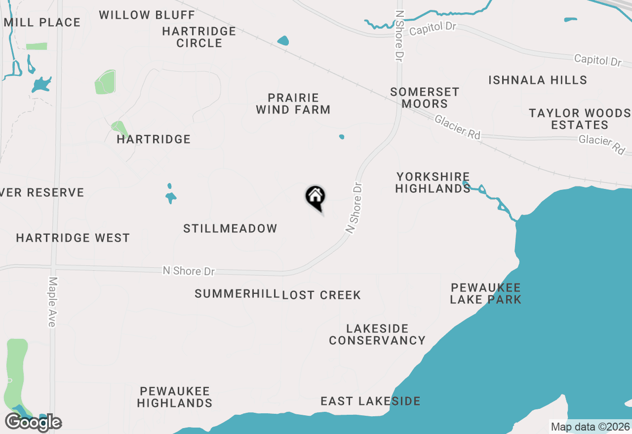 Map of W289N3752 Huntsman Ct, Pewaukee, WI 53072