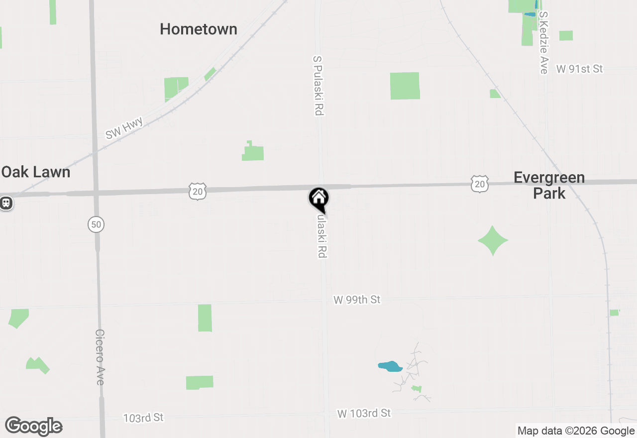 Map of 9600 S Pulaski Road, Oak Lawn, IL 60453