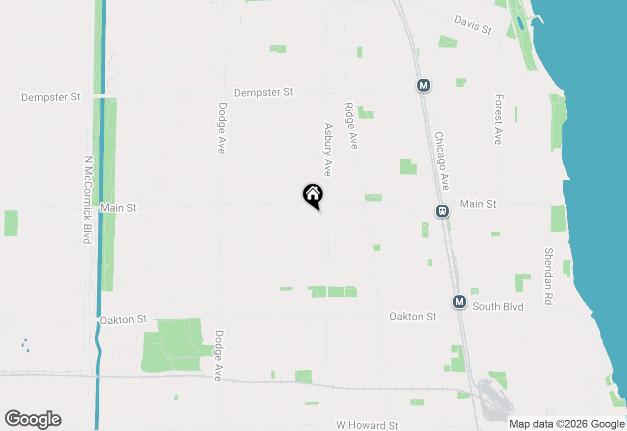 Map of 1327 Washington Street, Evanston, IL 60202