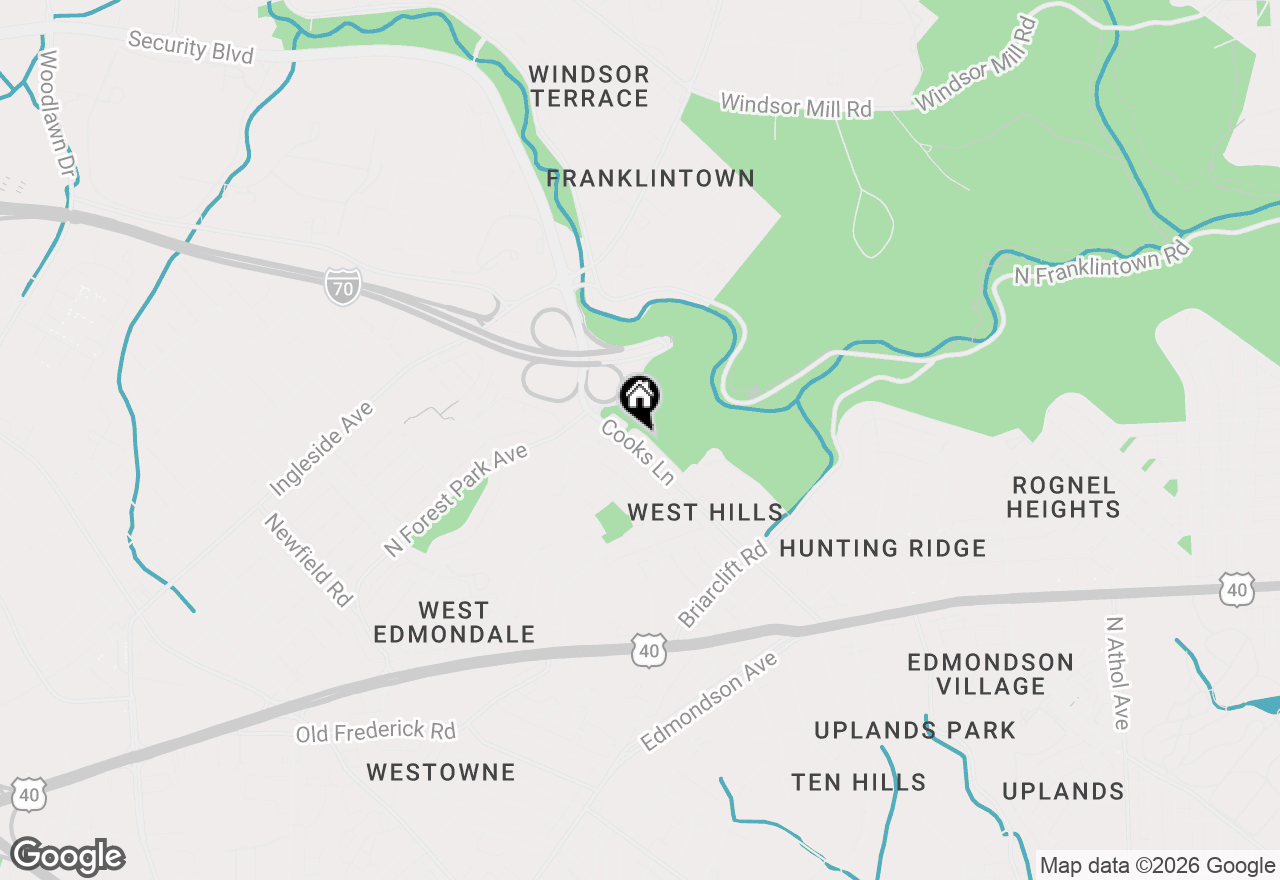 Map of 1107 Cooks Lane, Baltimore, MD 21229