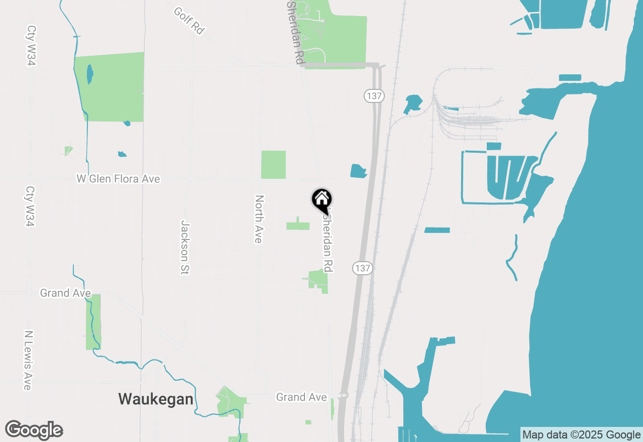 Map of 1028 N Sheridan Road, Waukegan, IL 60085