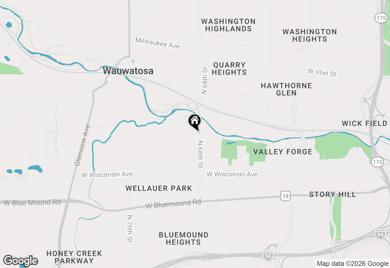 Map of 6825 Terrace Ct, Wauwatosa, WI 53213