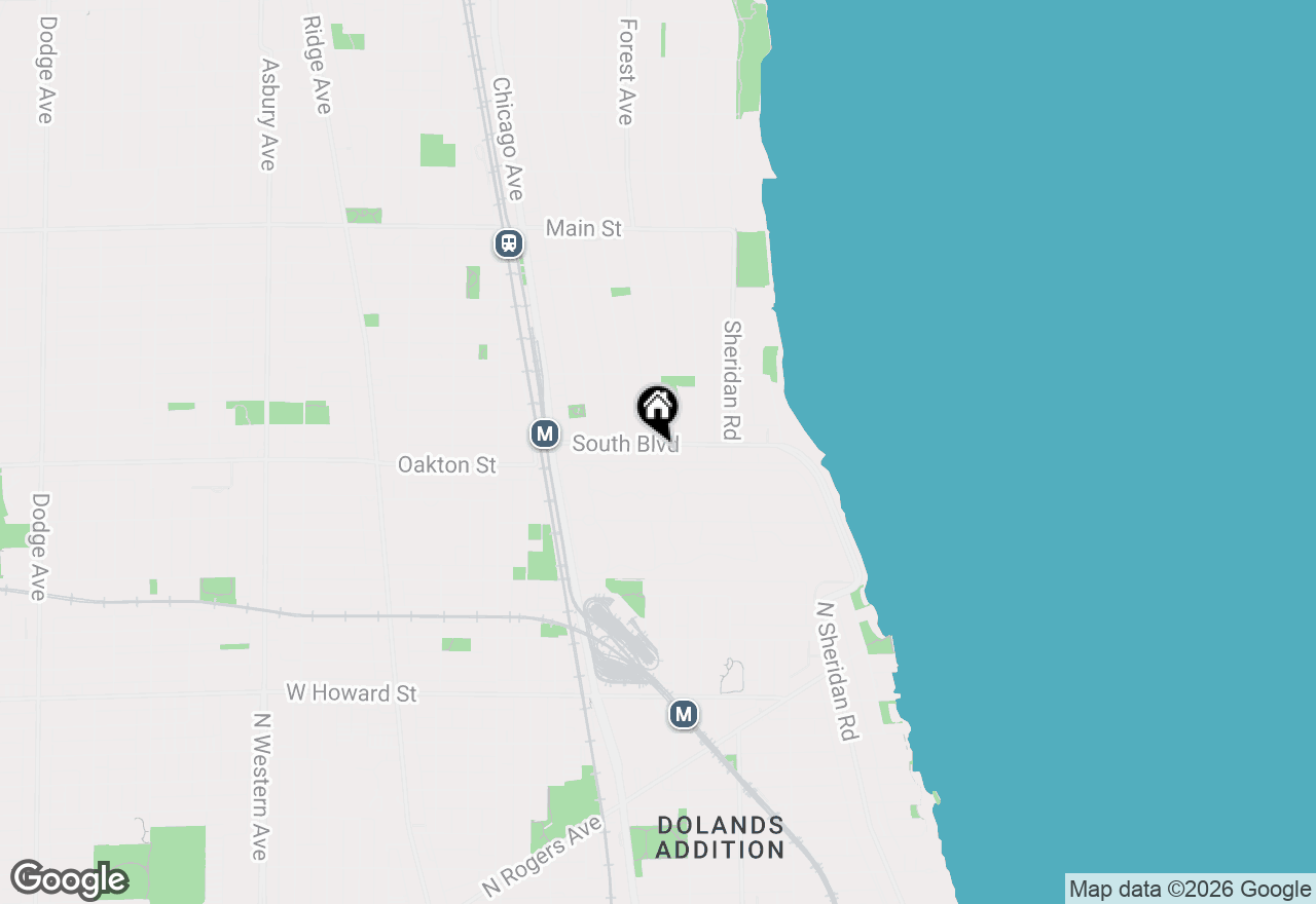 Map of 302 South Boulevard #2, Evanston, IL 60202