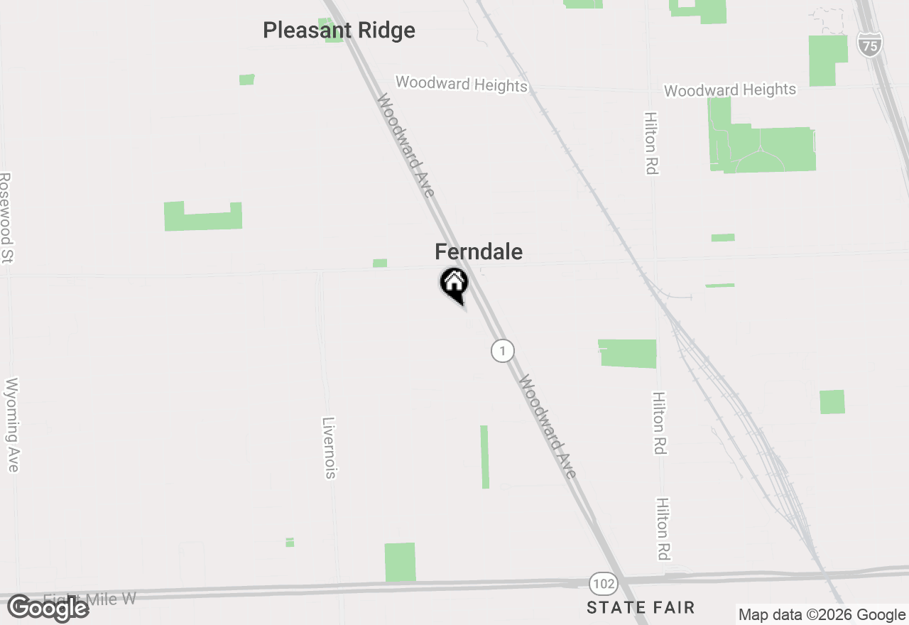 Map of 254 Albany Street, Ferndale, MI 48220