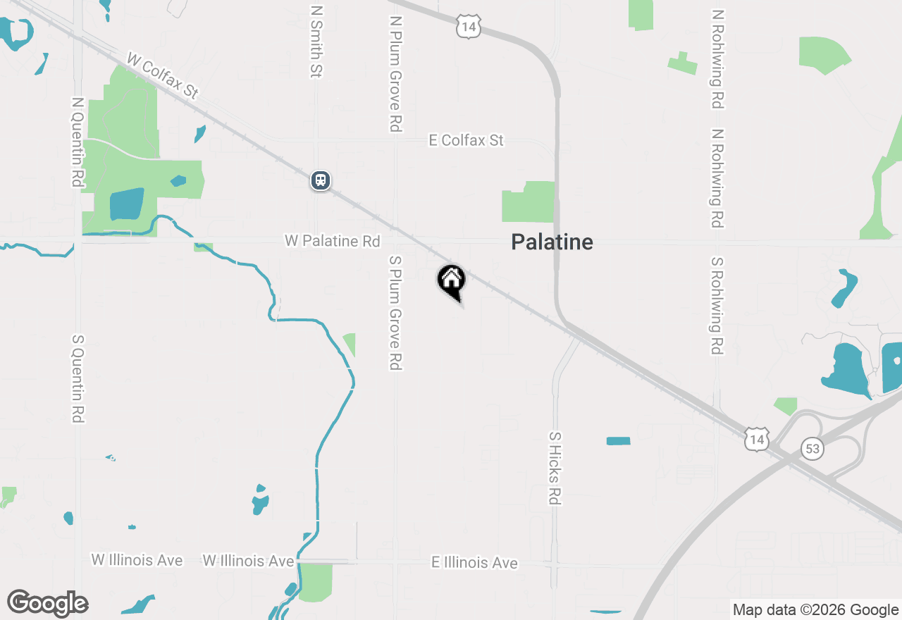 Map of 142 S Fremont Street, Palatine, IL 60067