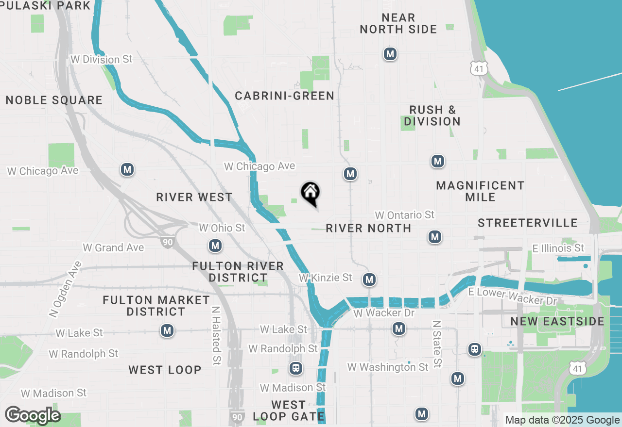 Map of 416 W Ontario Street #C-1, Chicago, IL 60654