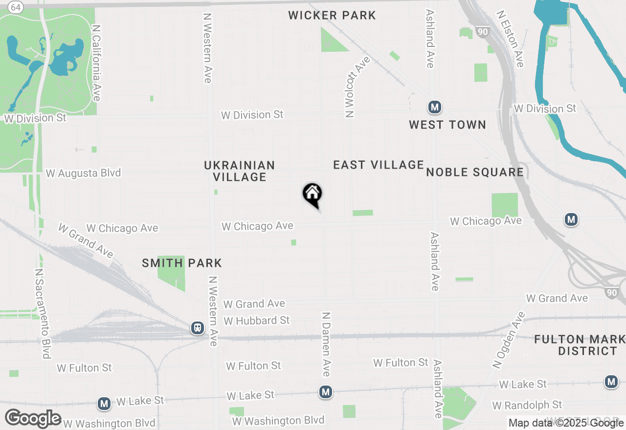Map of 2023 W Rice Street #1E, Chicago, IL 60622