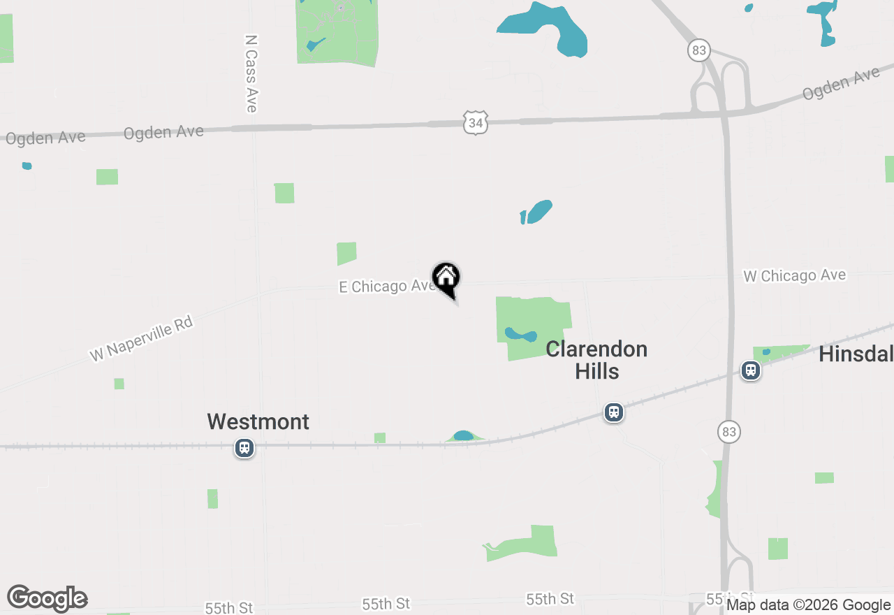 Map of 132 Woodstock Avenue, Clarendon Hills, IL 60514