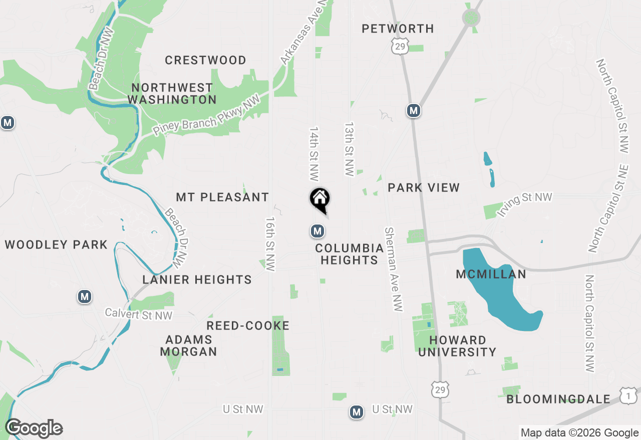 Map of 1390 Kenyon Street Nw #319, Washington, DC 20010