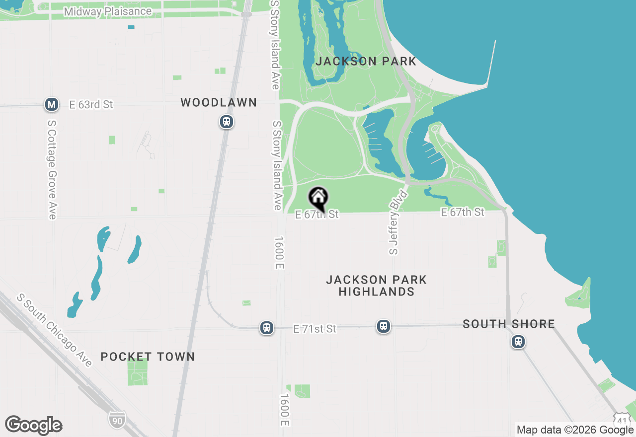 Map of 6710 S Ridgeland Avenue #2B, Chicago, IL 60649