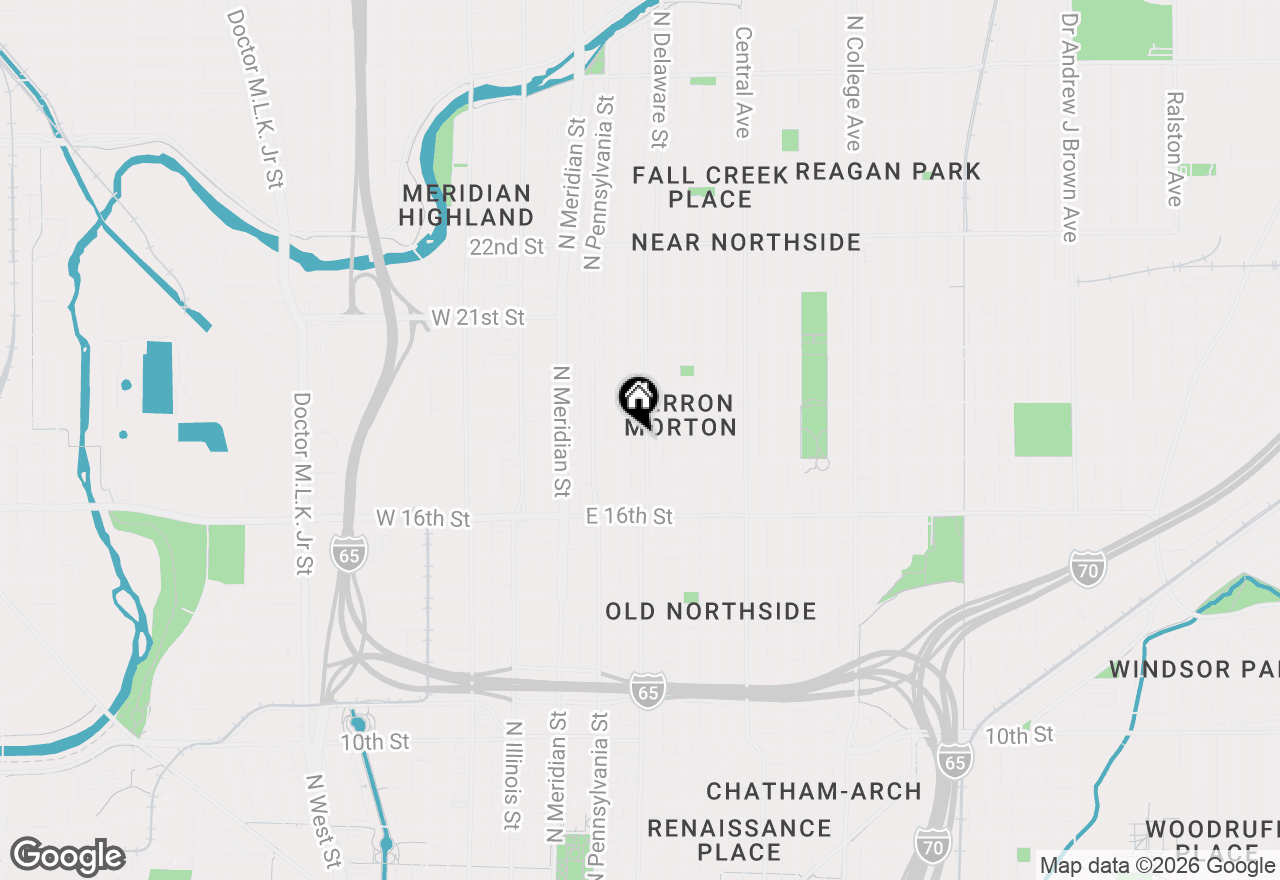 Map of 1728 N Delaware Street, Indianapolis, IN 46202