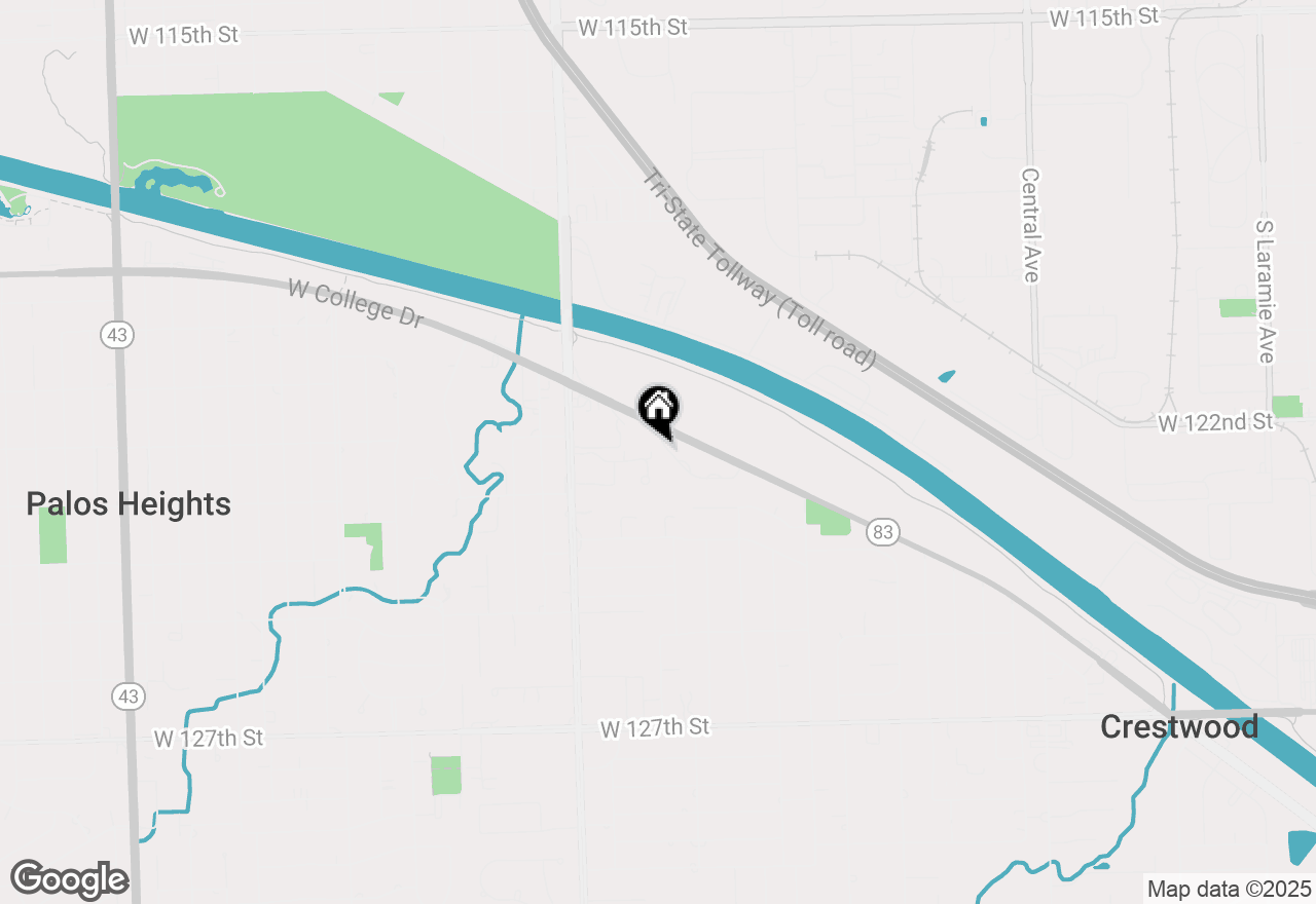 Map of 6189 Princeton Lane, Palos Heights, IL 60463