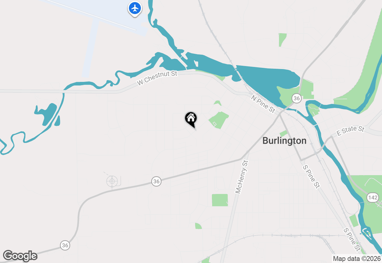 Map of 478 Park Ave, Burlington, WI 53105