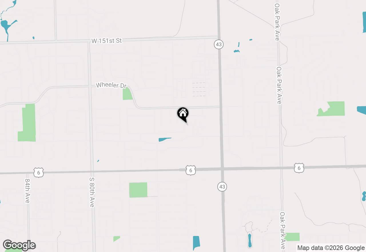 Map of 15628 Calypso Lane, Orland Park, IL 60462