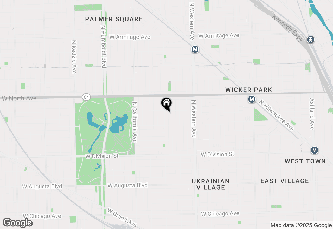 Map of 1445 N Rockwell Street #1, Chicago, IL 60622