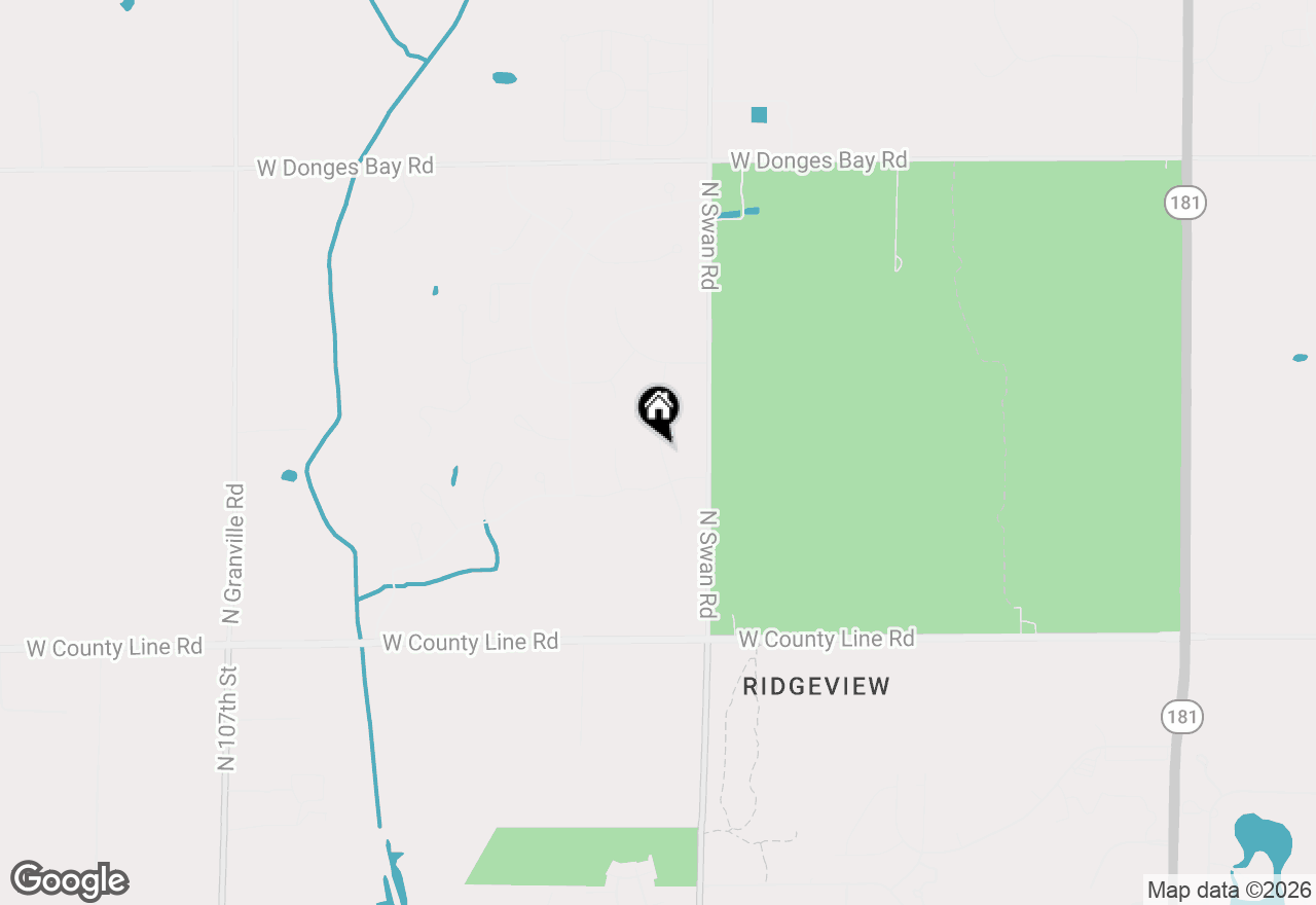 Map of 9901 N Migratory Ln, Mequon, WI 53097