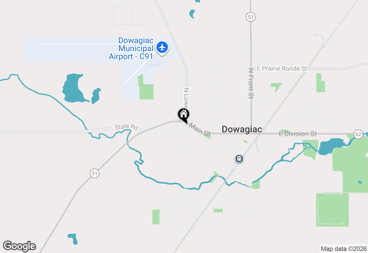 Map of 103 N Lowe Street, Dowagiac, MI 49047