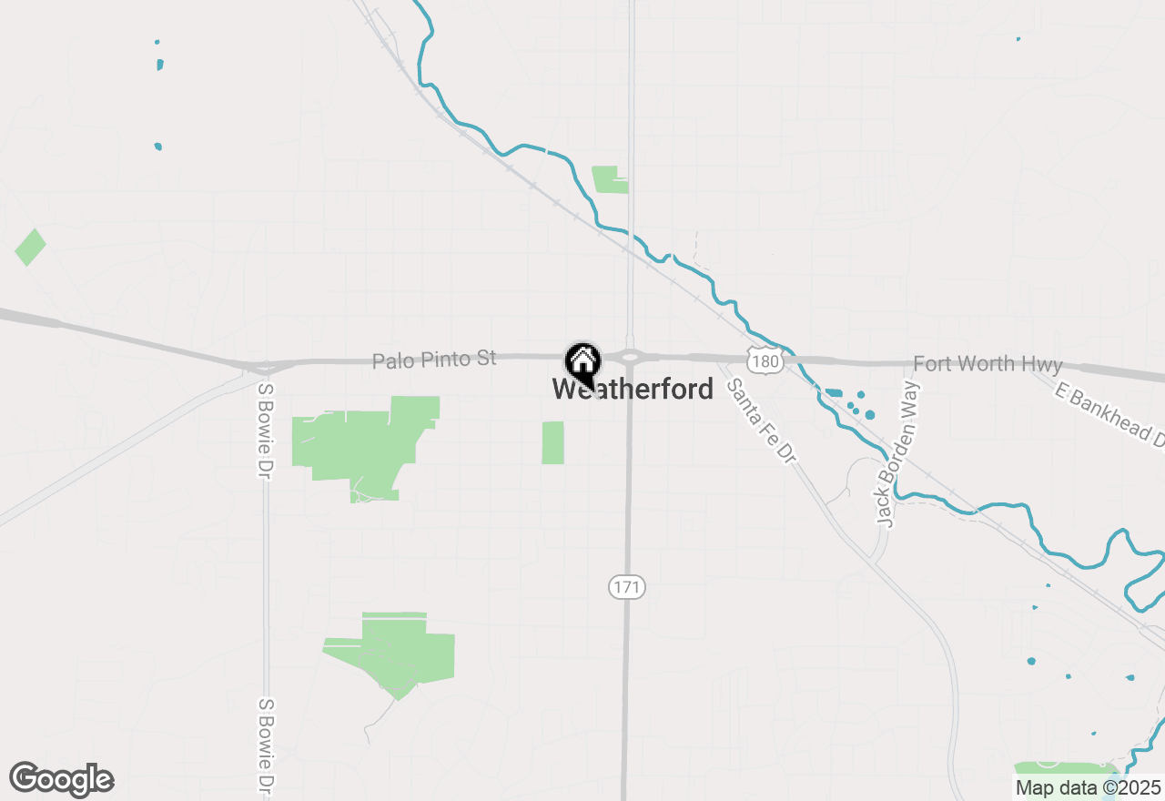 Map of 202 S Waco Street, Weatherford, TX 76086