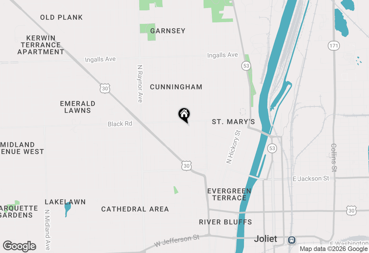 Map of 720 Raub Street, Joliet, IL 60435