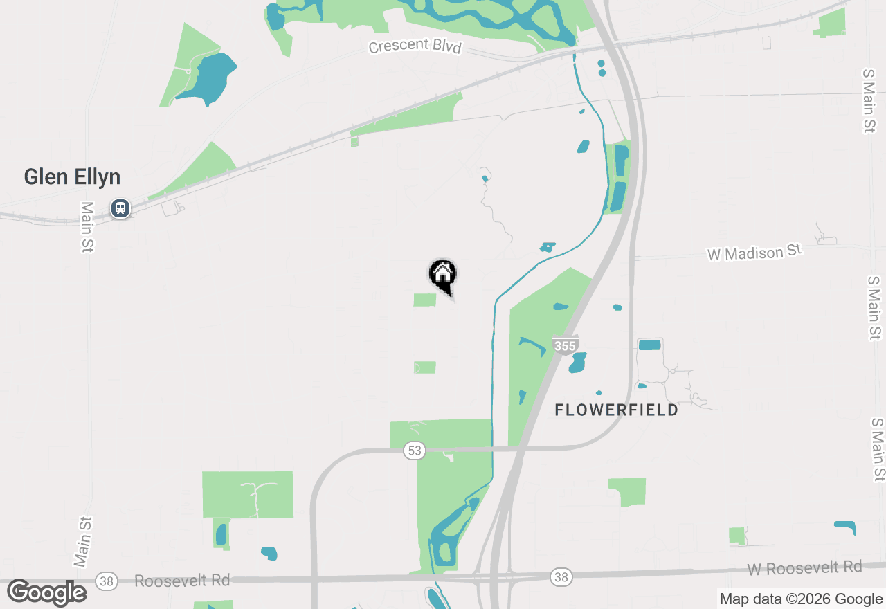 Map of 345 Woodstock Avenue, Glen Ellyn, IL 60137