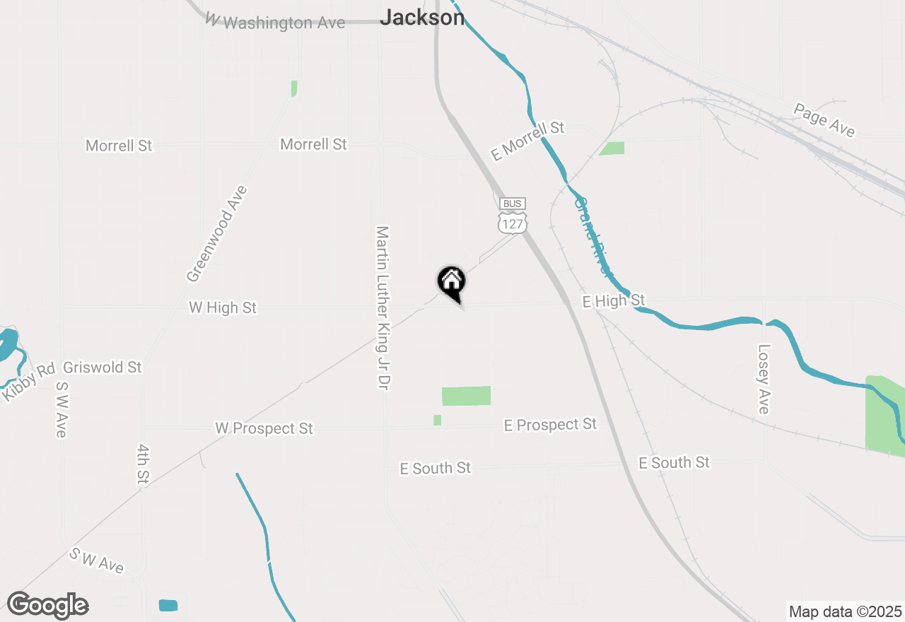 Map of 213 E High Street, Jackson, MI 49203