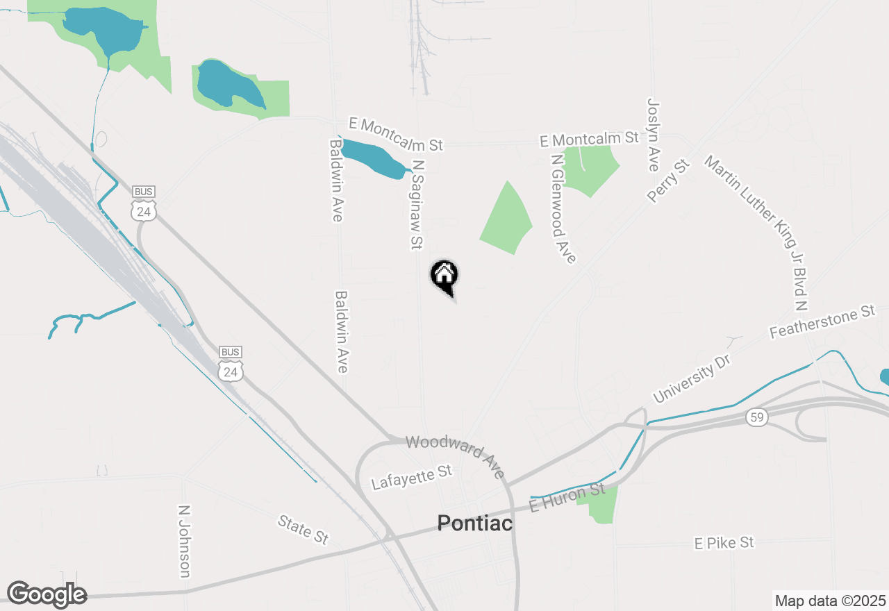 Map of 23 Chamberlain Street, Pontiac, MI 48342