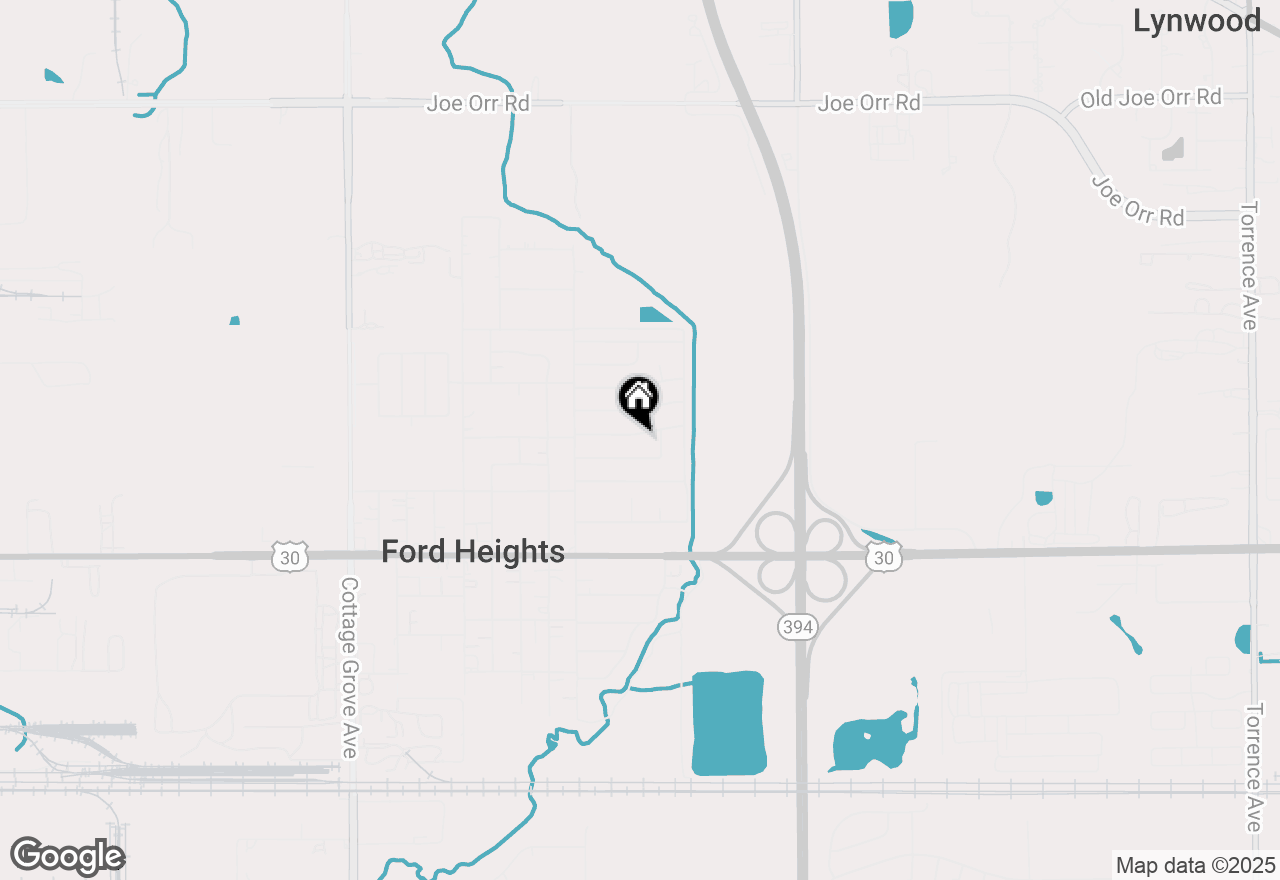 Map of 1453 Park Lane, Ford Heights, IL 60411